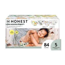 The Honest Company Clean Conscious Disposable Diapers Four Print Pack - Size 5 - 84 ct