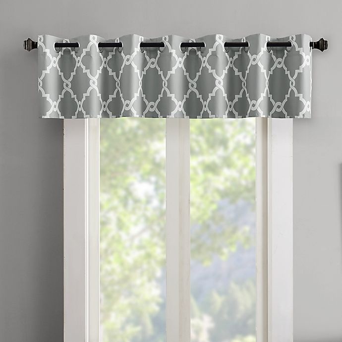 slide 1 of 1, Madison Park Merritt Grommet Top Room Darkening Window Valance - Grey, 1 ct