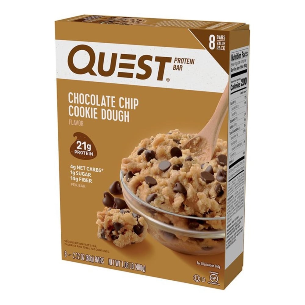 slide 1 of 1, Quest Chocolate Chip Cookie Dough Protein Bars, 8 ct; 2.12 oz