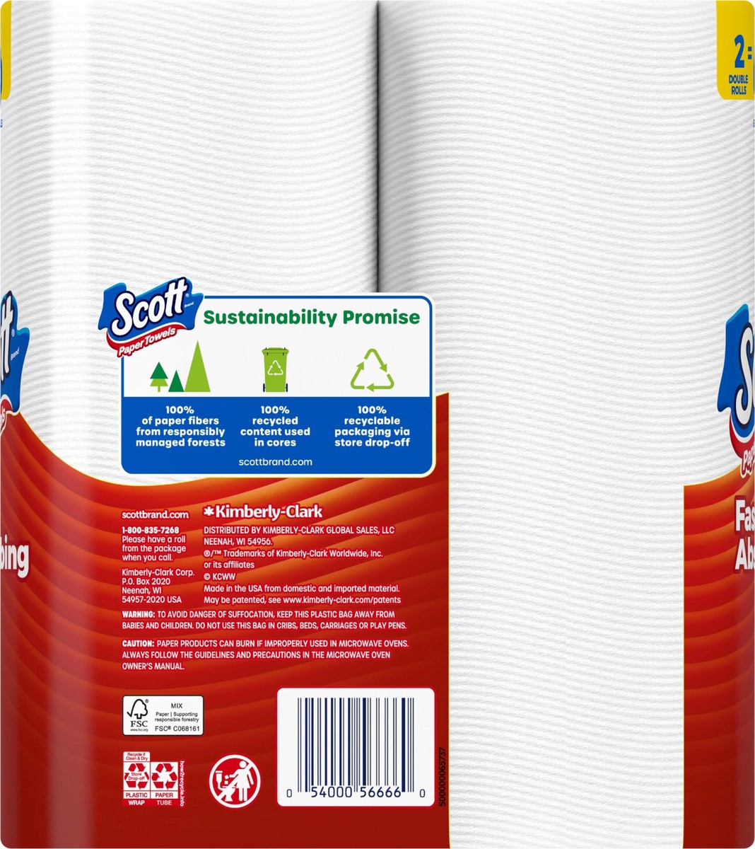 slide 9 of 11, Scott Paper Towels, Choose-A-Sheet, 2 Double Rolls = 4 Regular Rolls (108 Sheets Per Roll), 2 ct