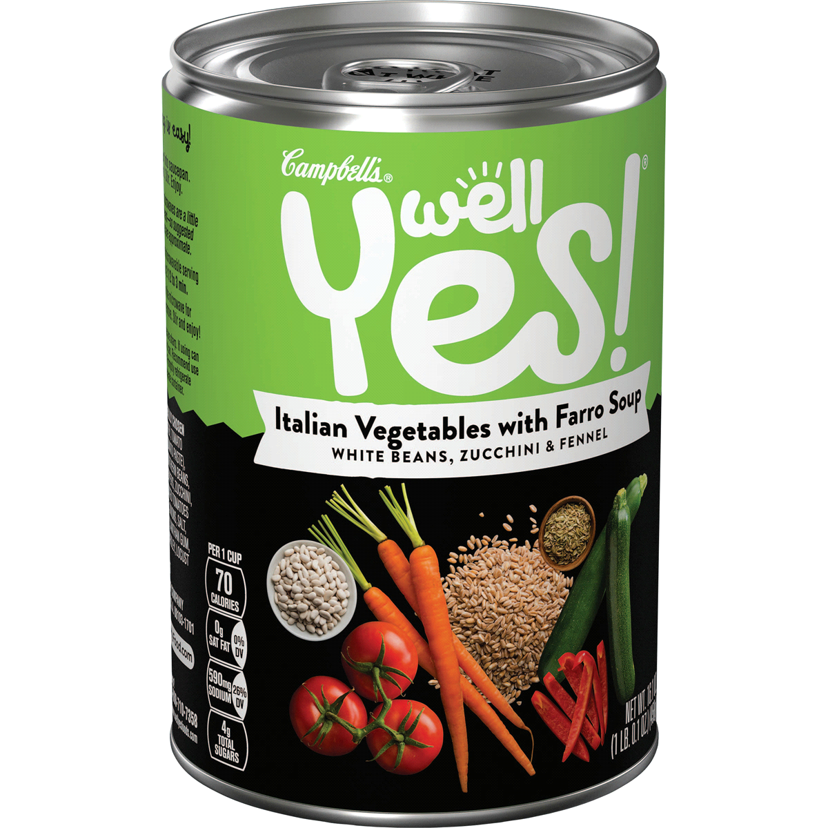 slide 2 of 7, Campbell's Well Yes Italian Vegetable with Farro Soup, 16.1 oz