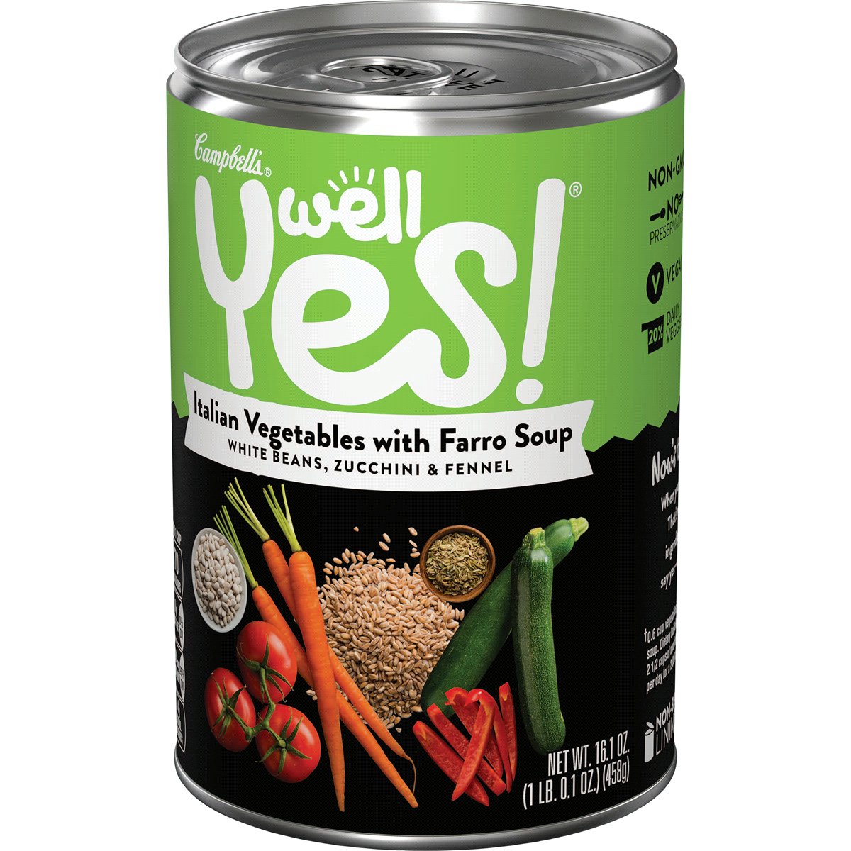 slide 7 of 7, Campbell's Well Yes Italian Vegetable with Farro Soup, 16.1 oz