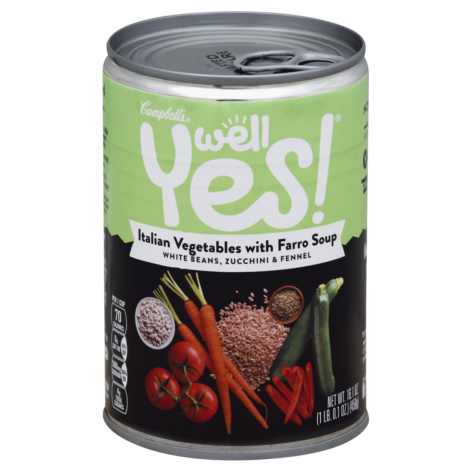 slide 1 of 7, Campbell's Well Yes Italian Vegetable with Farro Soup, 16.1 oz