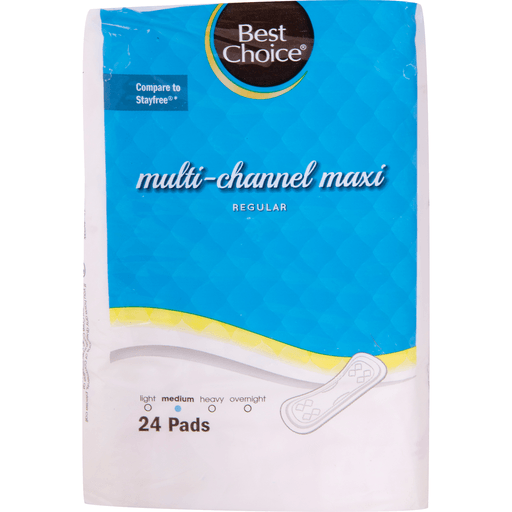 slide 1 of 1, Best Choice Multichannel Maxi Pads Regular, 24 ct