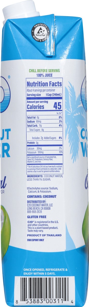 slide 8 of 9, C2O C2o Pure Coconut Water, 1 liter