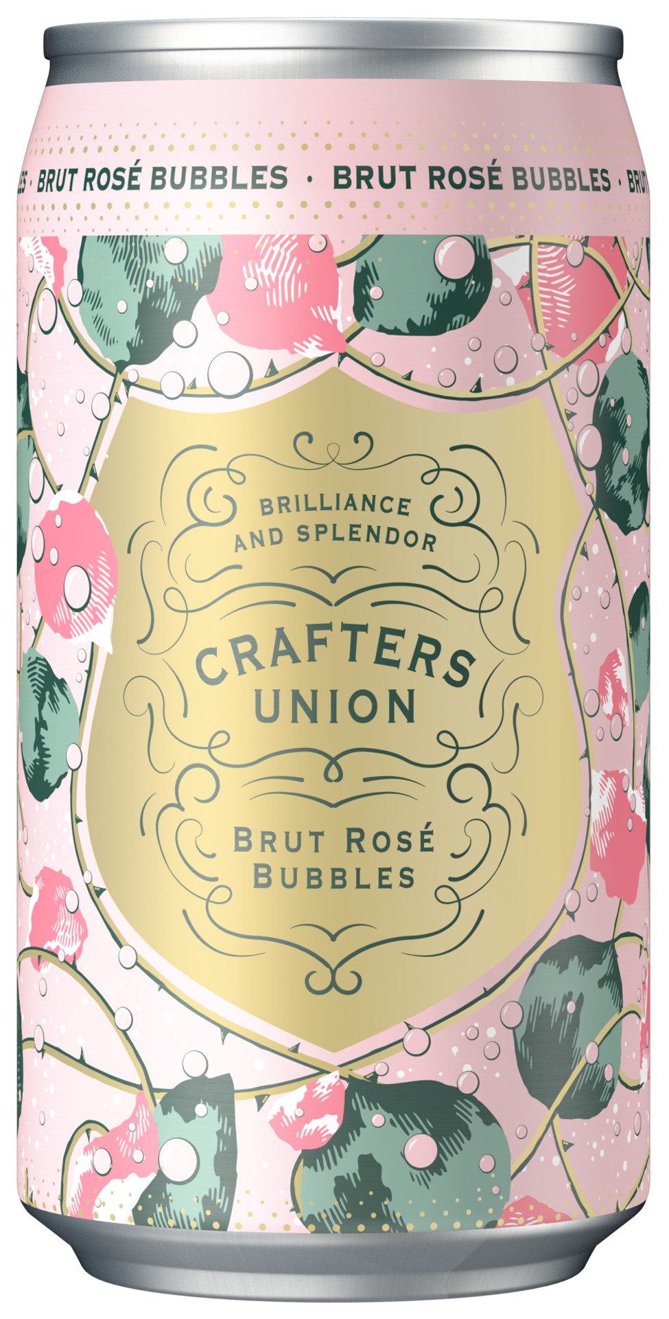 slide 1 of 7, Crafters Union Bubbles Brut Rose Wine, 375 mL Can, 12.68 fl oz