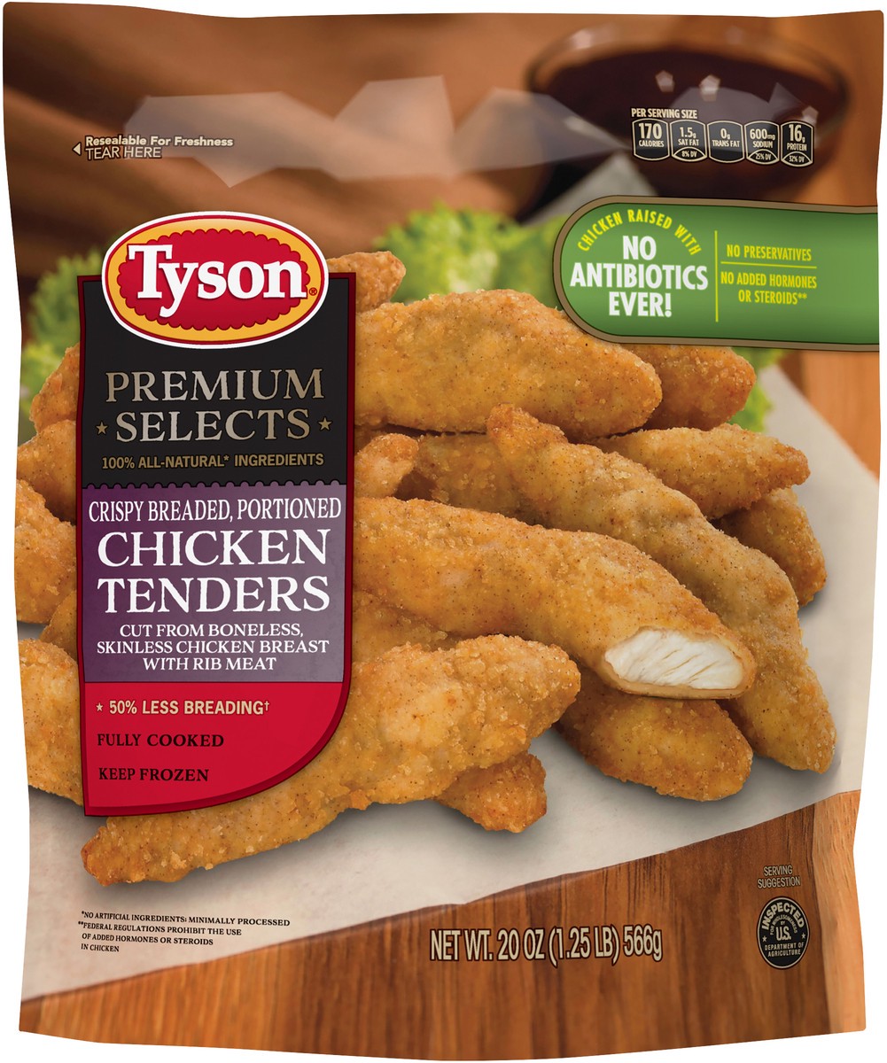 slide 2 of 7, Tyson Premium Selects Chicken Tenders, 20 oz