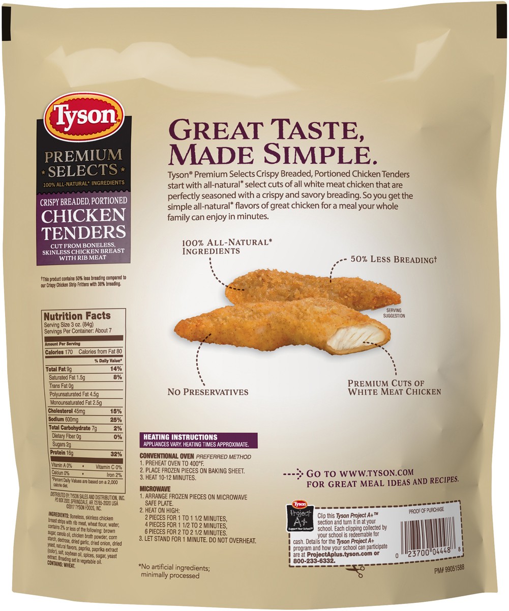 slide 5 of 7, Tyson Premium Selects Chicken Tenders, 20 oz