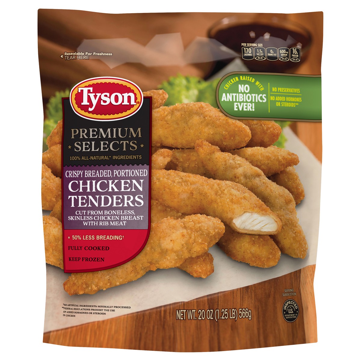 slide 1 of 7, Tyson Premium Selects Chicken Tenders, 20 oz