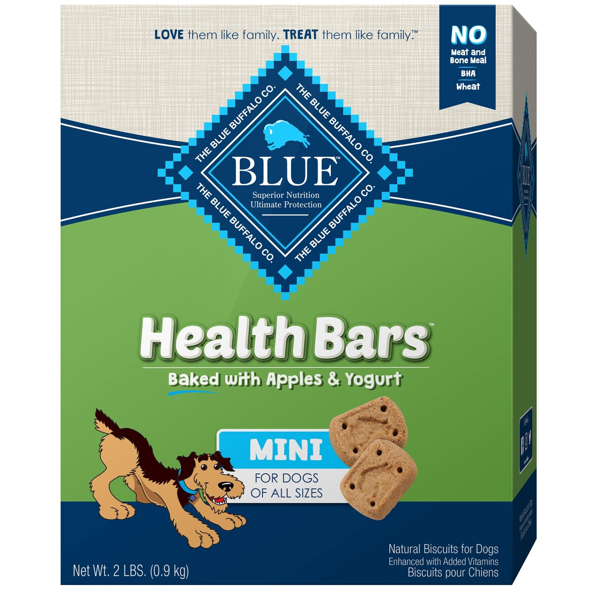slide 1 of 1, Blue Buffalo Health Bars Mini Apples & Yogurt Dog Treat, 2 lb