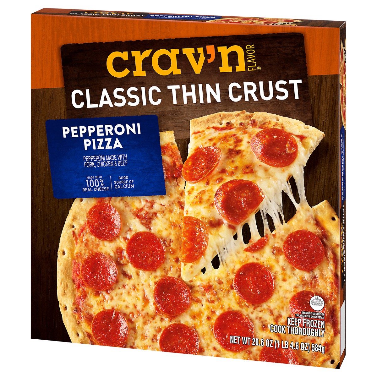 slide 4 of 4, Crav'n Crav'n Pepperoni Thin Crust Pizza, 20.6 oz