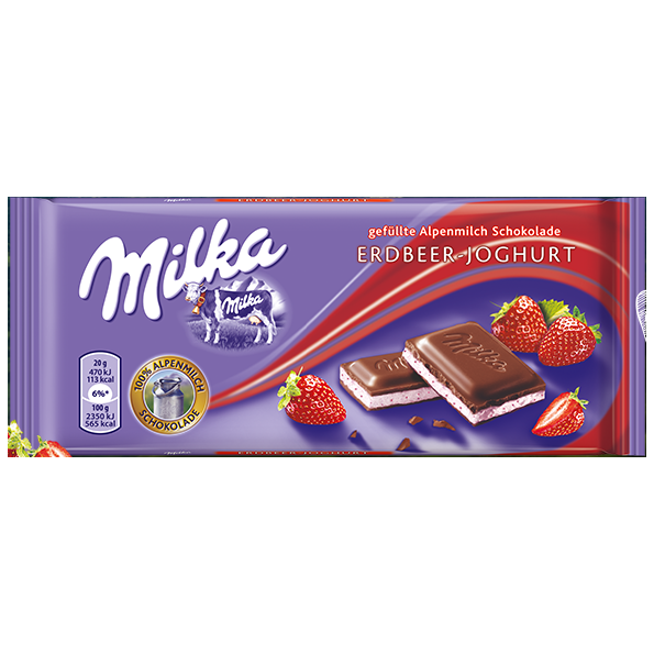 slide 1 of 1, Milka Joghurt Strawberry Chocolate, 1 ct