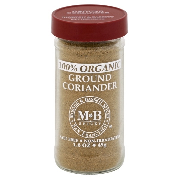 slide 1 of 1, Morton & Bassett Coriander, 100% Organic, Ground, 1.6 oz