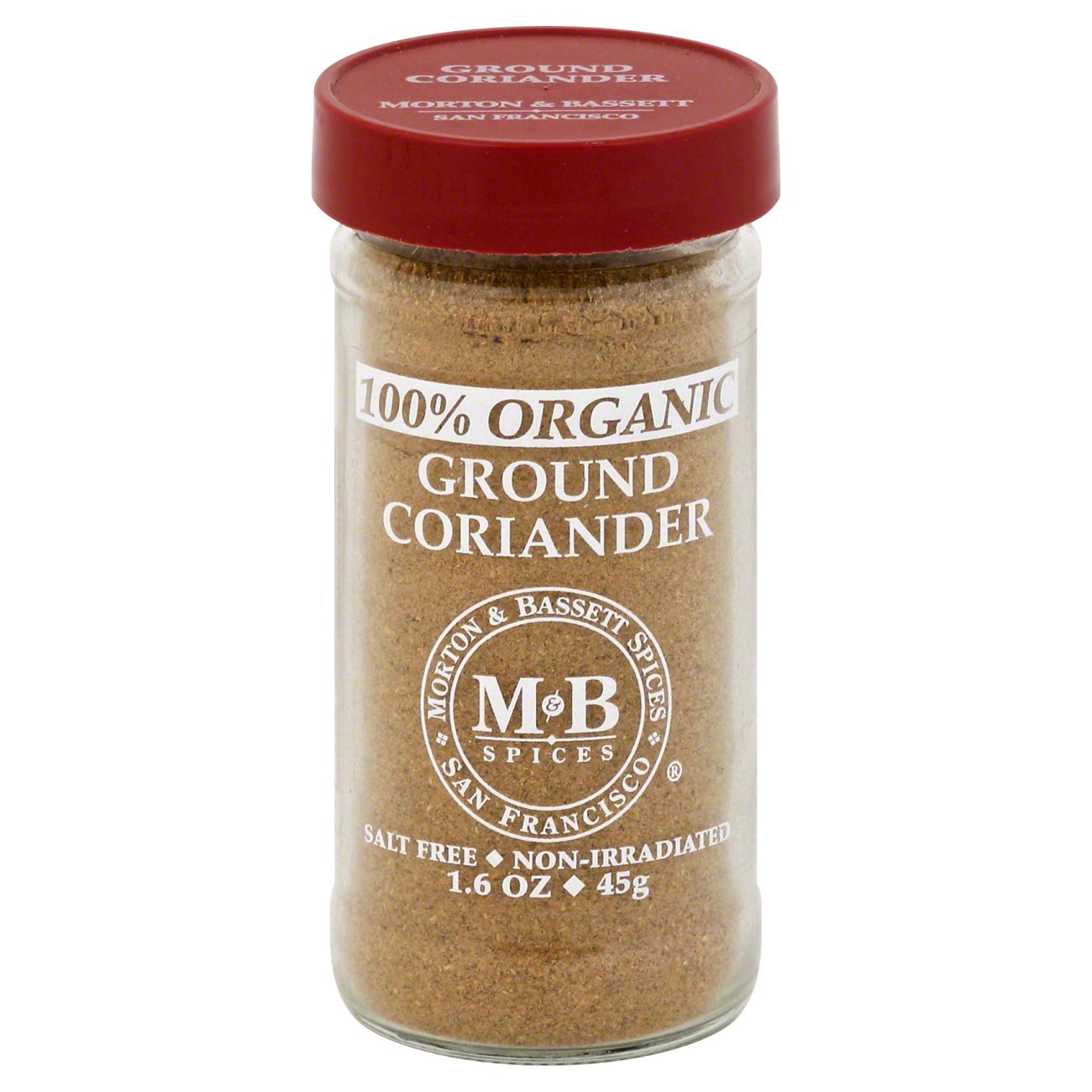 slide 1 of 1, Morton & Bassett Coriander, 100% Organic, Ground, 1.6 oz