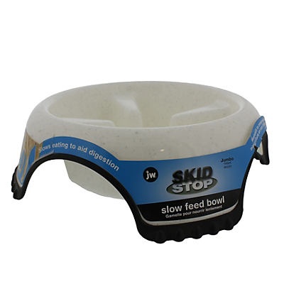 slide 1 of 1, JW Pet Jumbo Skid Stop Blue Slow Feed Bowl, Assorted Colors, 1 ct