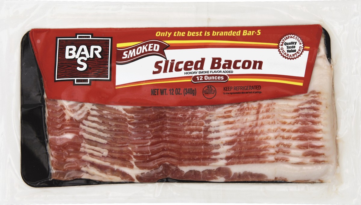 slide 1 of 6, Bar-S Smoked Bacon-Bar S, 12 oz