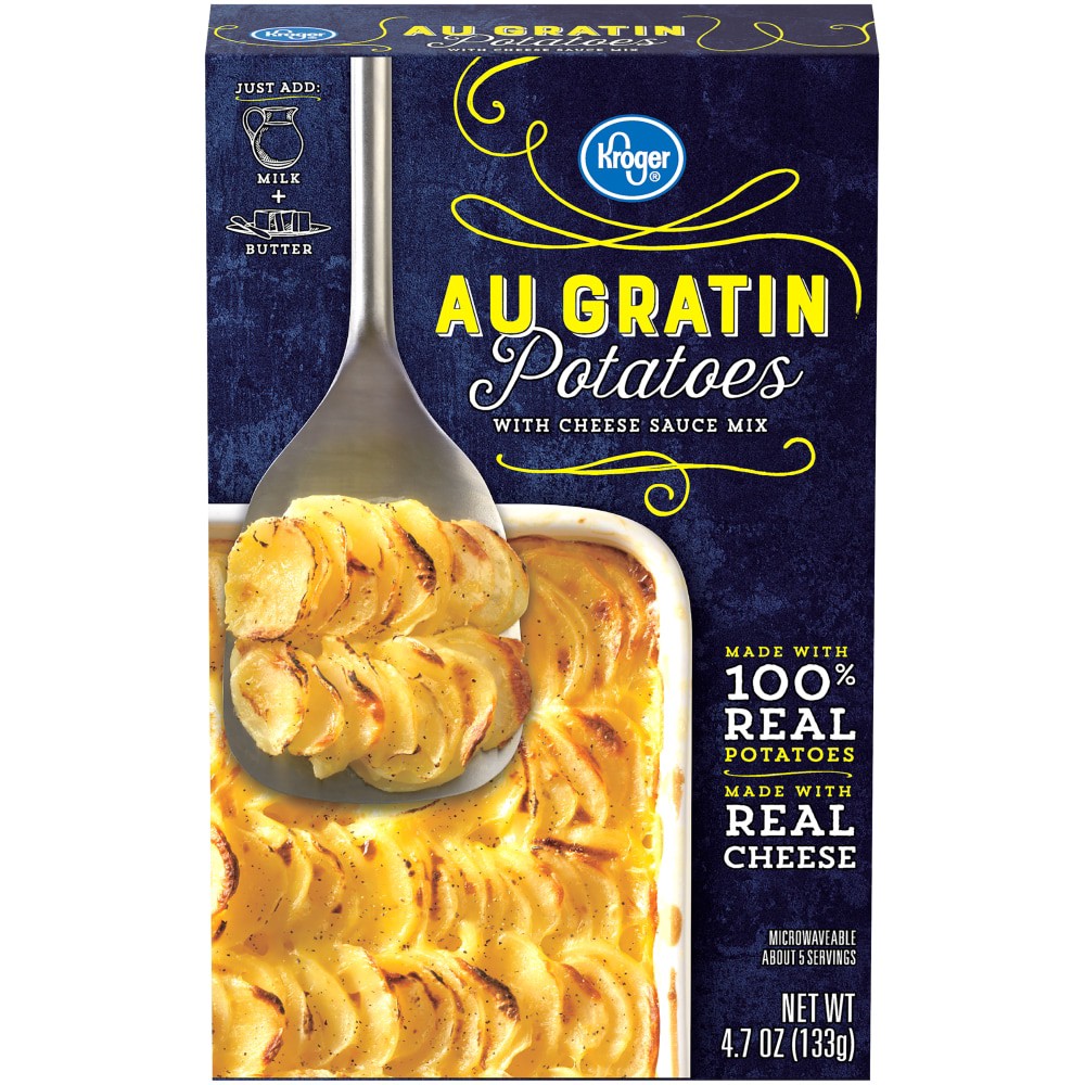 slide 1 of 4, Kroger Au Gratin Potatoes with Cheese Sauce Mix, 4.7 oz