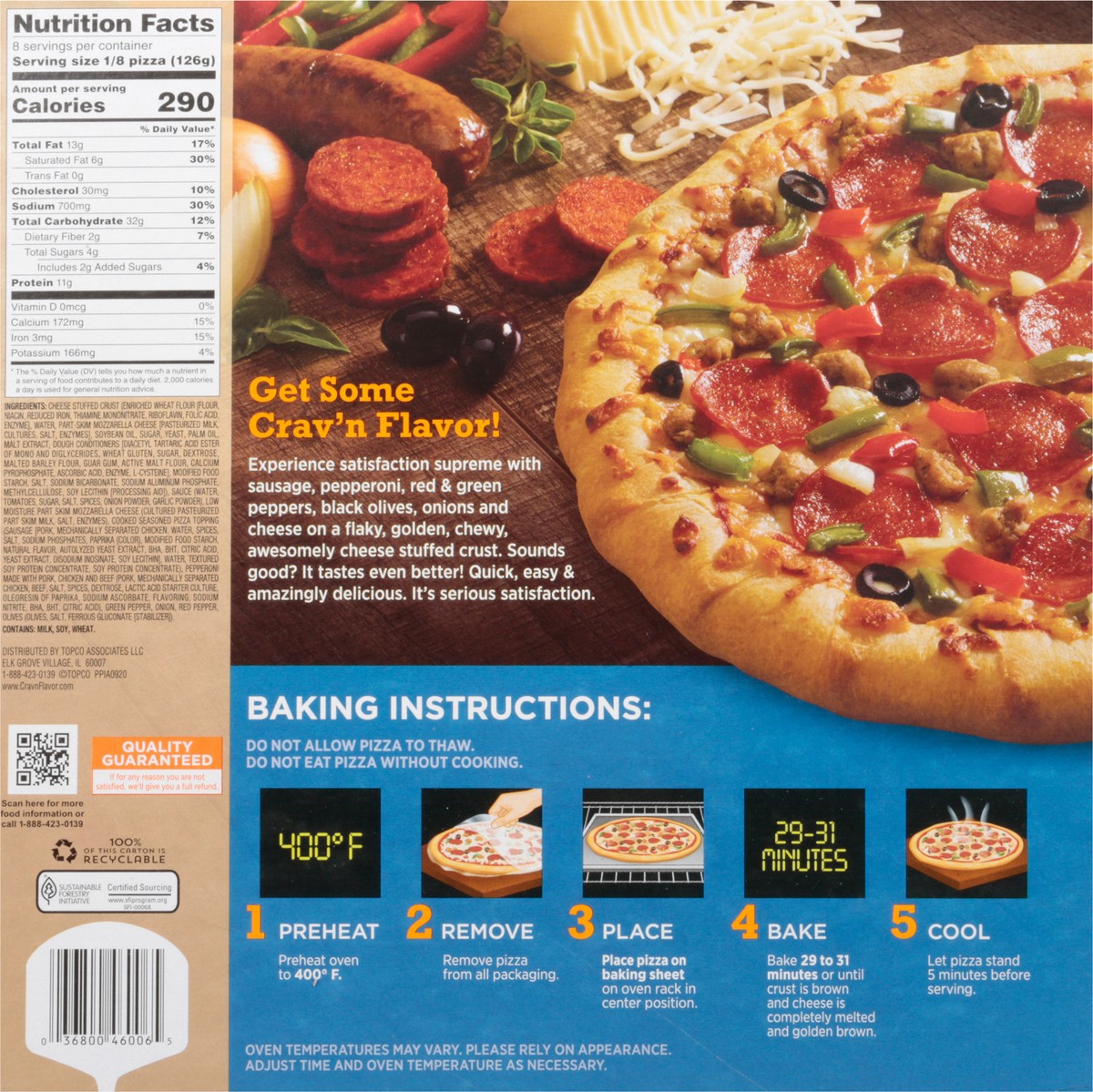 slide 9 of 9, Crav'N Flavor Stuffed Crust Supreme Pizza, 35.6 oz