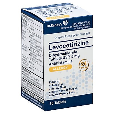 slide 1 of 1, Dr. Reddy's Allergy Relief Levocetirizine Tablets, 30 ct