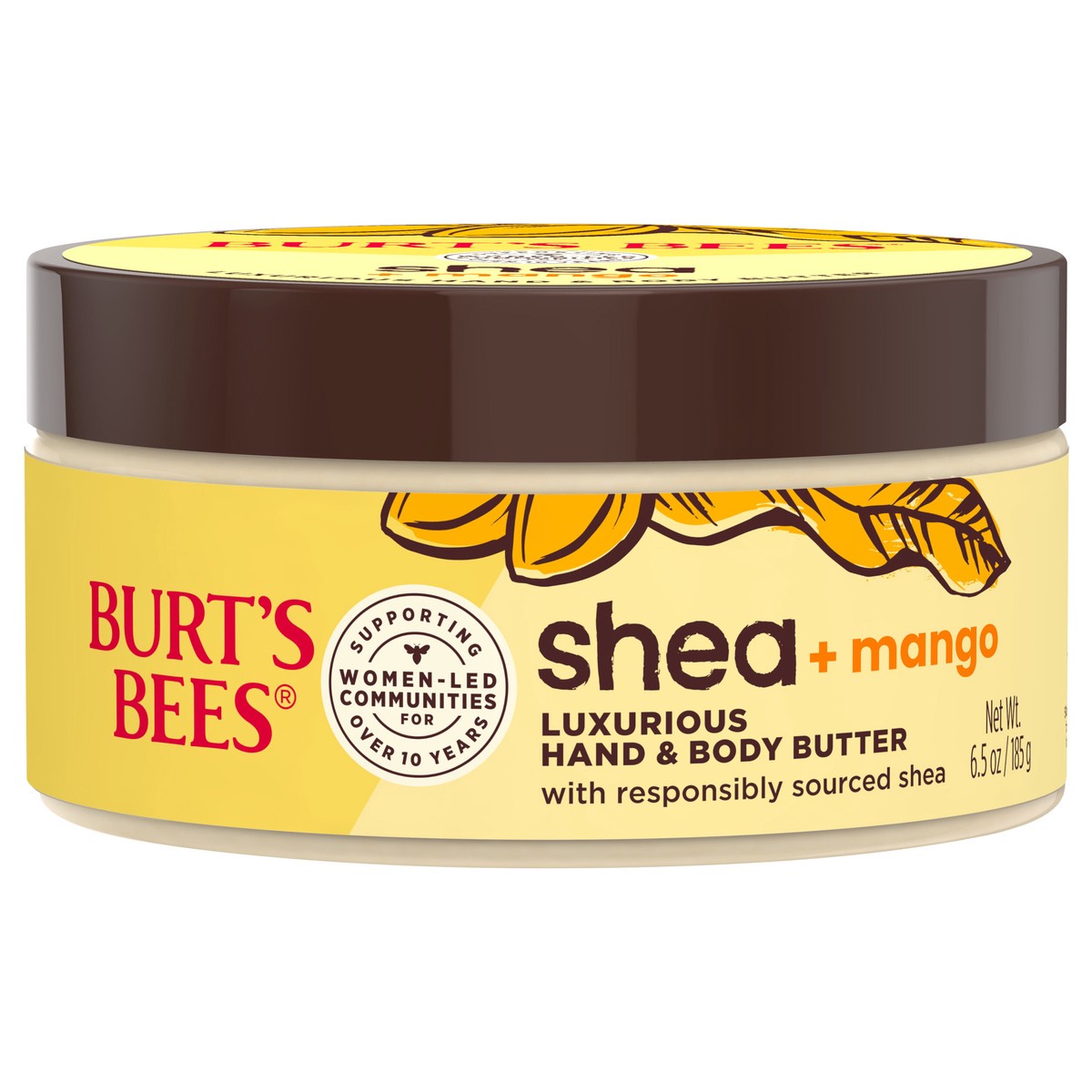 slide 1 of 5, Burt's Bees Shea + Mango Luxurious Hand Butter and Body Butter, Natural Origin Skin Care, 1 Tub, 6.5 oz., 6.5 oz