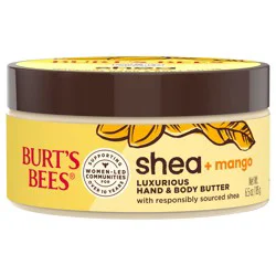 Burt's Bees Shea + Mango Luxurious Hand Butter and Body Butter, Natural Origin Skin Care, 1 Tub, 6.5 oz.