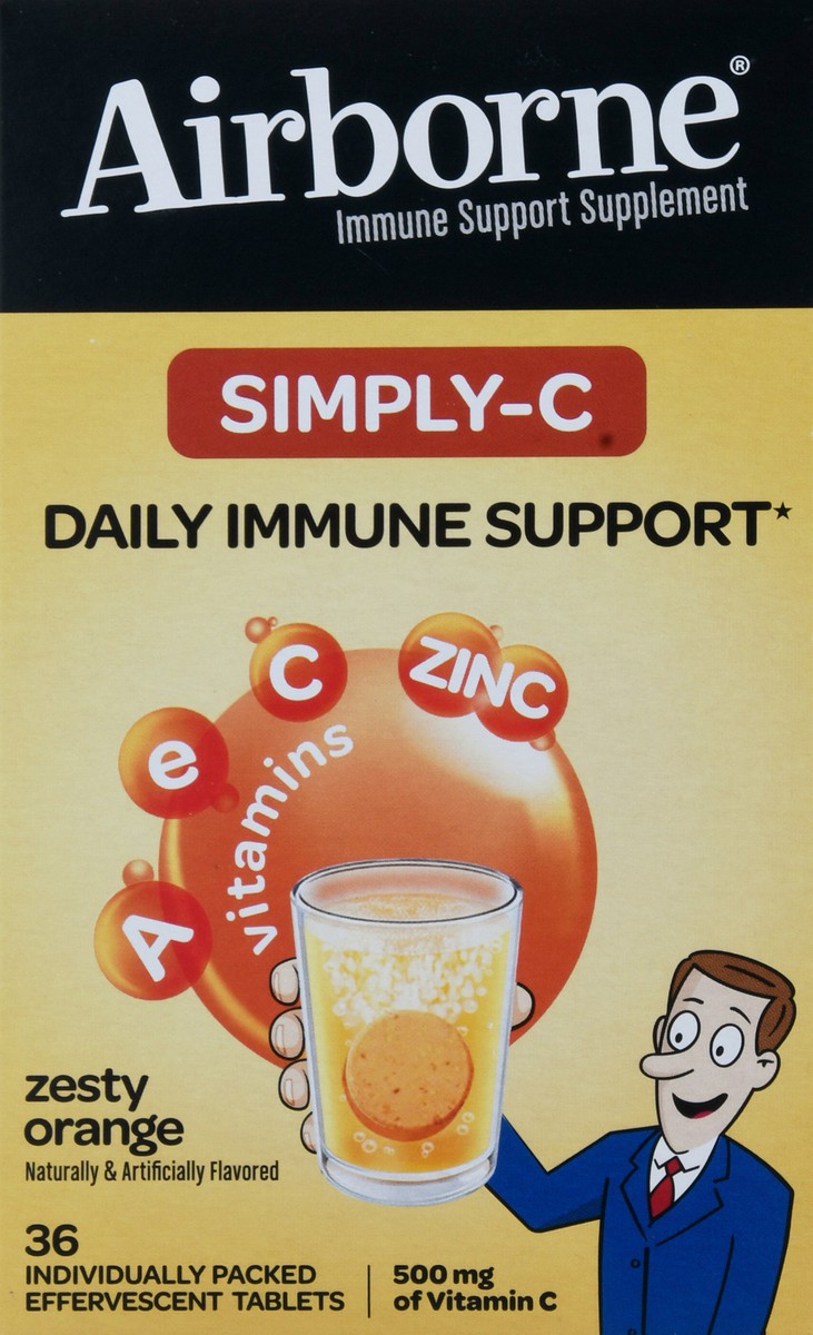 slide 13 of 14, Airborne Simply-C Daily Immune Support Effervescent Tablets, 36 ct