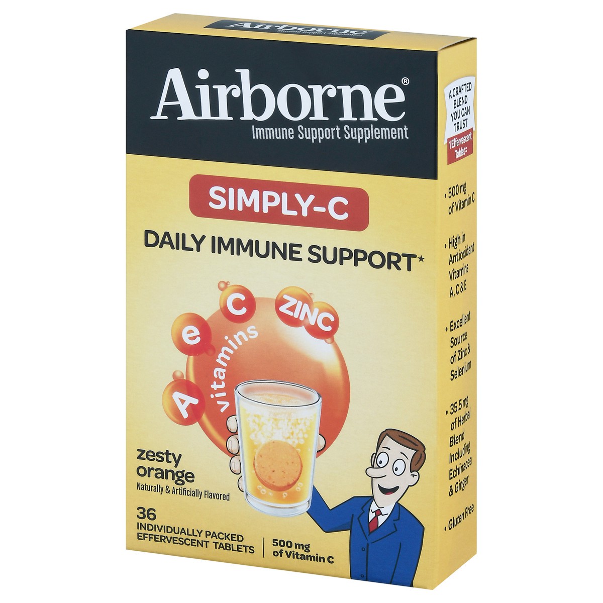 slide 12 of 14, Airborne Simply-C Daily Immune Support Effervescent Tablets, 36 ct