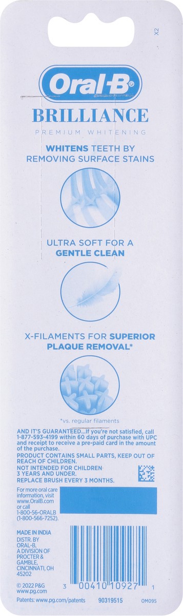 slide 7 of 9, Oral-B Pro Whitening Brilliance Toothbrushes, Extra Soft, Black and Coral, 2 Count, 2 ct