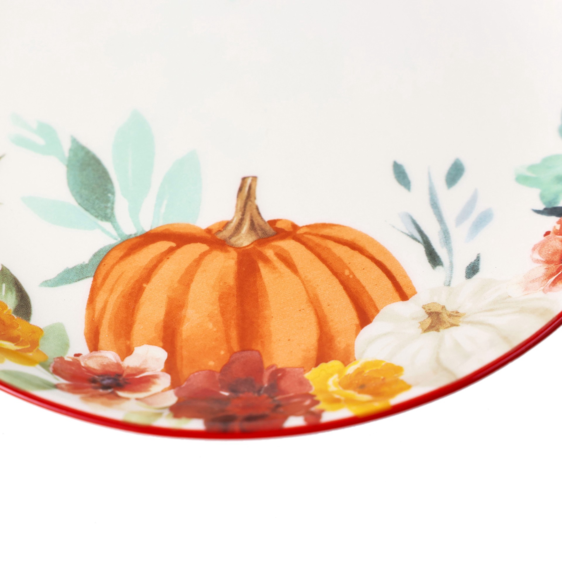 slide 3 of 3, 8.5" Pumpkin & Fall Florals Salad Plate By Ashland, 8.5 in
