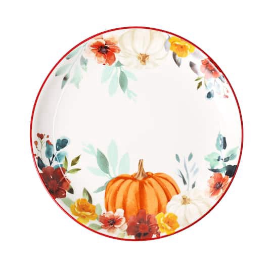 slide 1 of 3, 8.5" Pumpkin & Fall Florals Salad Plate By Ashland, 8.5 in