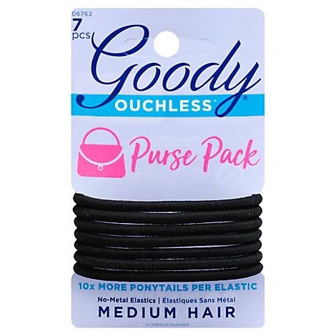 slide 1 of 1, Goody Ouchless Purse Pack Medium Ponytail Elastics, 7 ct