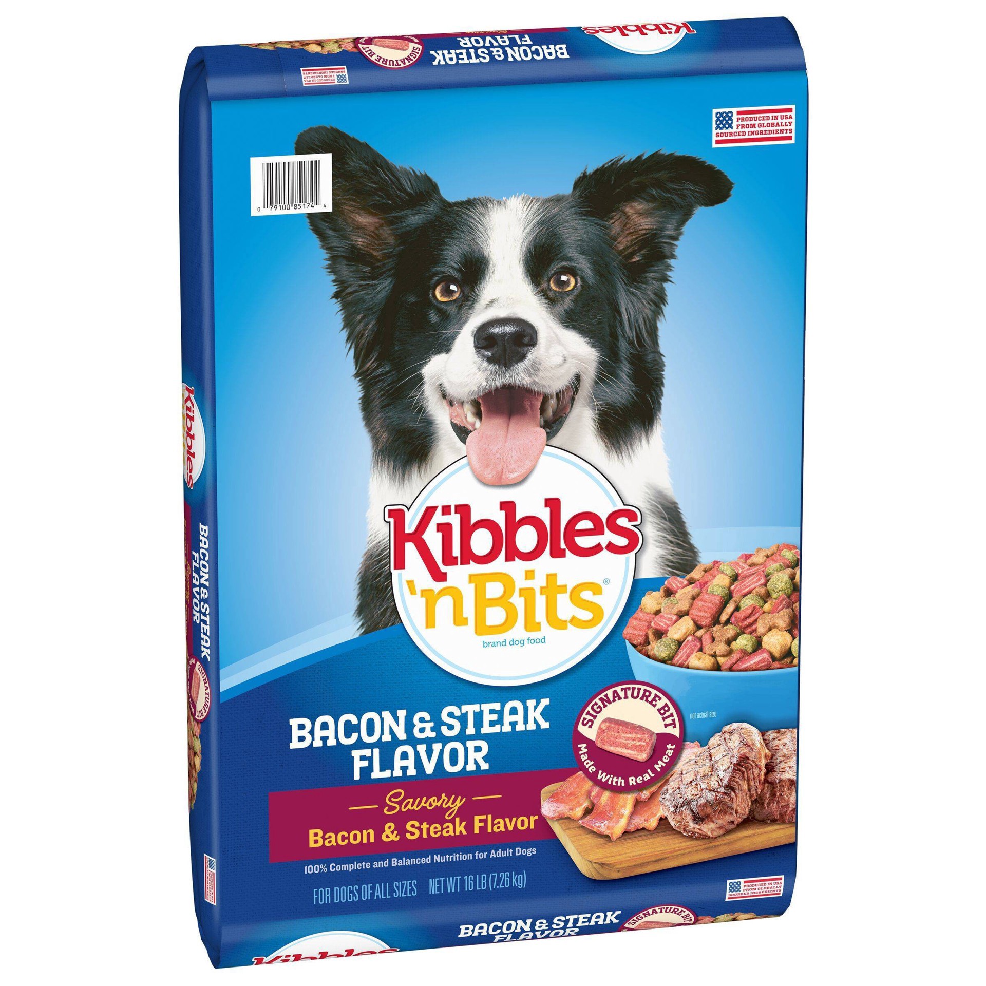 slide 9 of 9, Kibbles 'n Bits Bacon & Steak Flavor Dry Dog Food, 17.6-Pound Bag, 17.6 lb