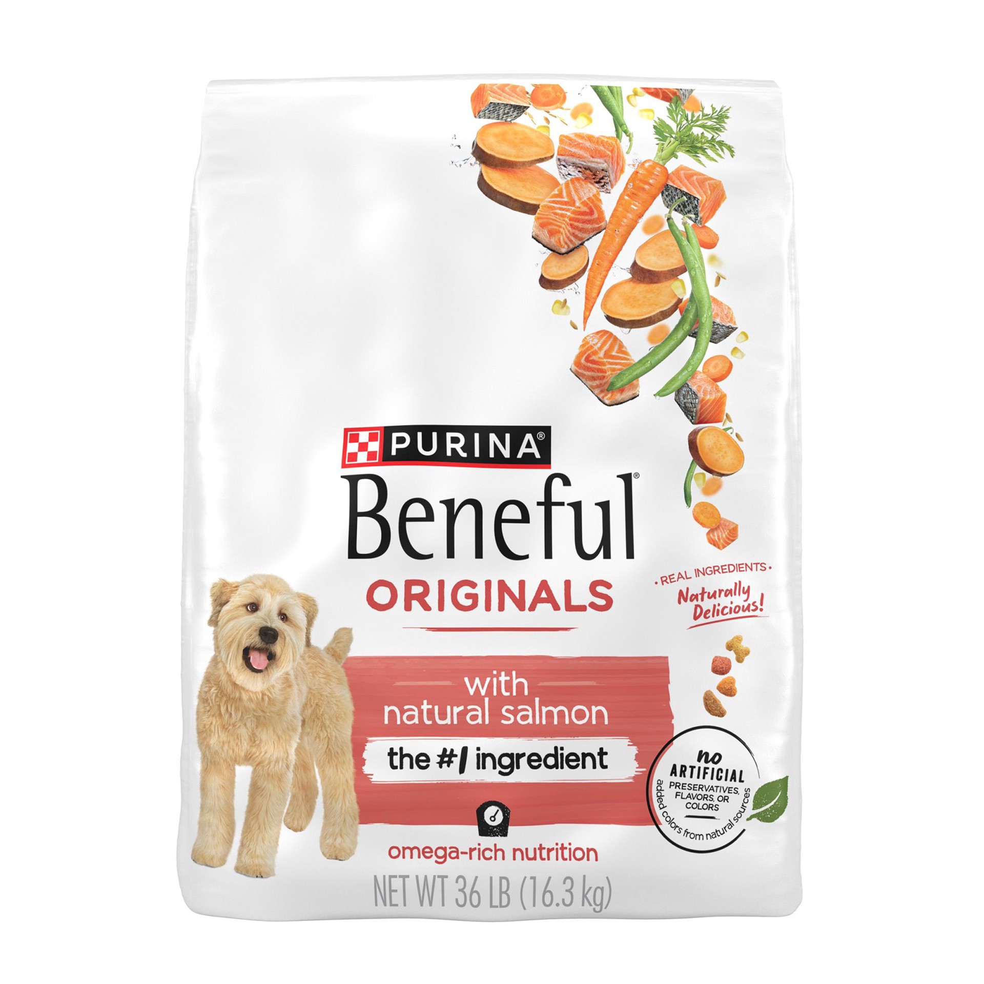 slide 1 of 5, Beneful Purina Beneful Originals With Natural Salmon Natural Dog Food Dry Formula With Added Vitamins, Minerals and Nutrients, 36 lb