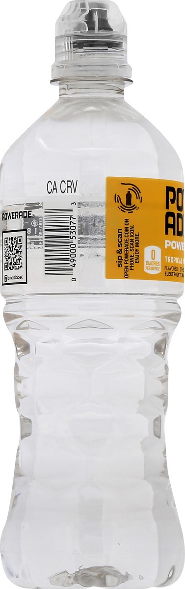 slide 7 of 10, POWERADE Power Water, Tropical Mango, Zero Sugar Zero Calorie ION4 Electrolyte Enhanced Fruit Flavored Sports Drink Bottled Water, w/ Vitamins B3, B6, and B12, 20 fl oz