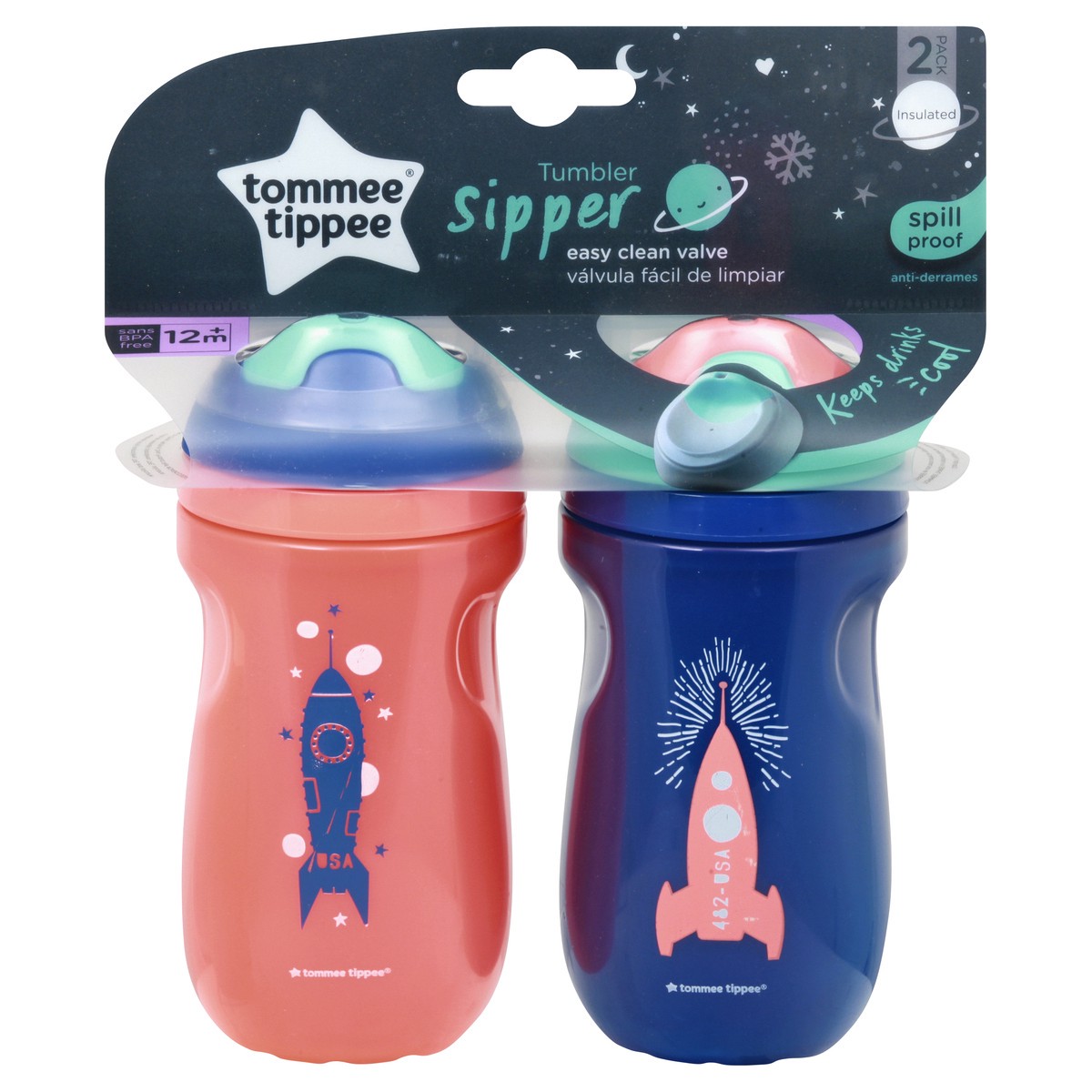 slide 1 of 9, Tommee Tippee 2 Pack 9 Ounce Insulated Sippee Cups 2 ea, 2 ct