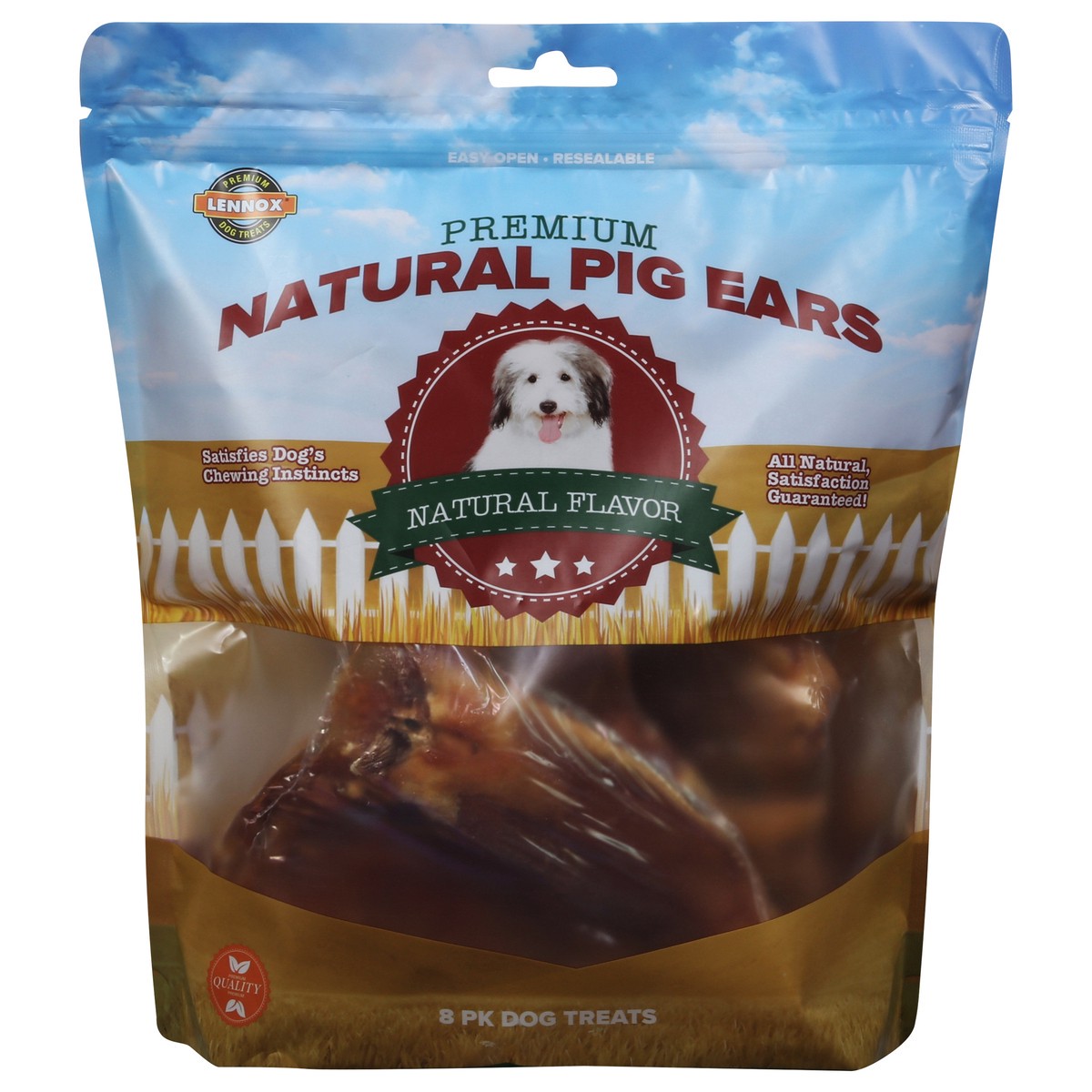 slide 1 of 9, Lennox Premium Natural Pig Ears Dog Treats 8 ea, 8 ct