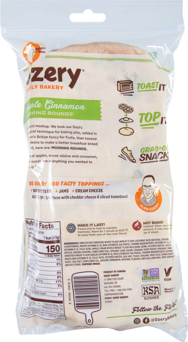 slide 5 of 9, Ozery Bakery Morning Rounds Fruit & Grain Apple Cinnamon Breakfast Buns 6 6 ea,