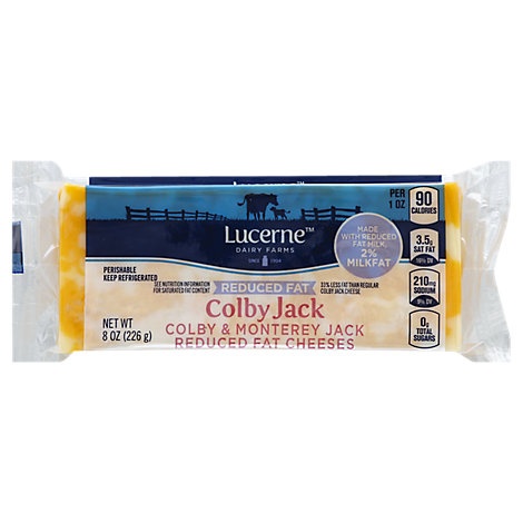 slide 1 of 1, Lucerne Cheese Colby Jack Reduced Fat, 8 oz