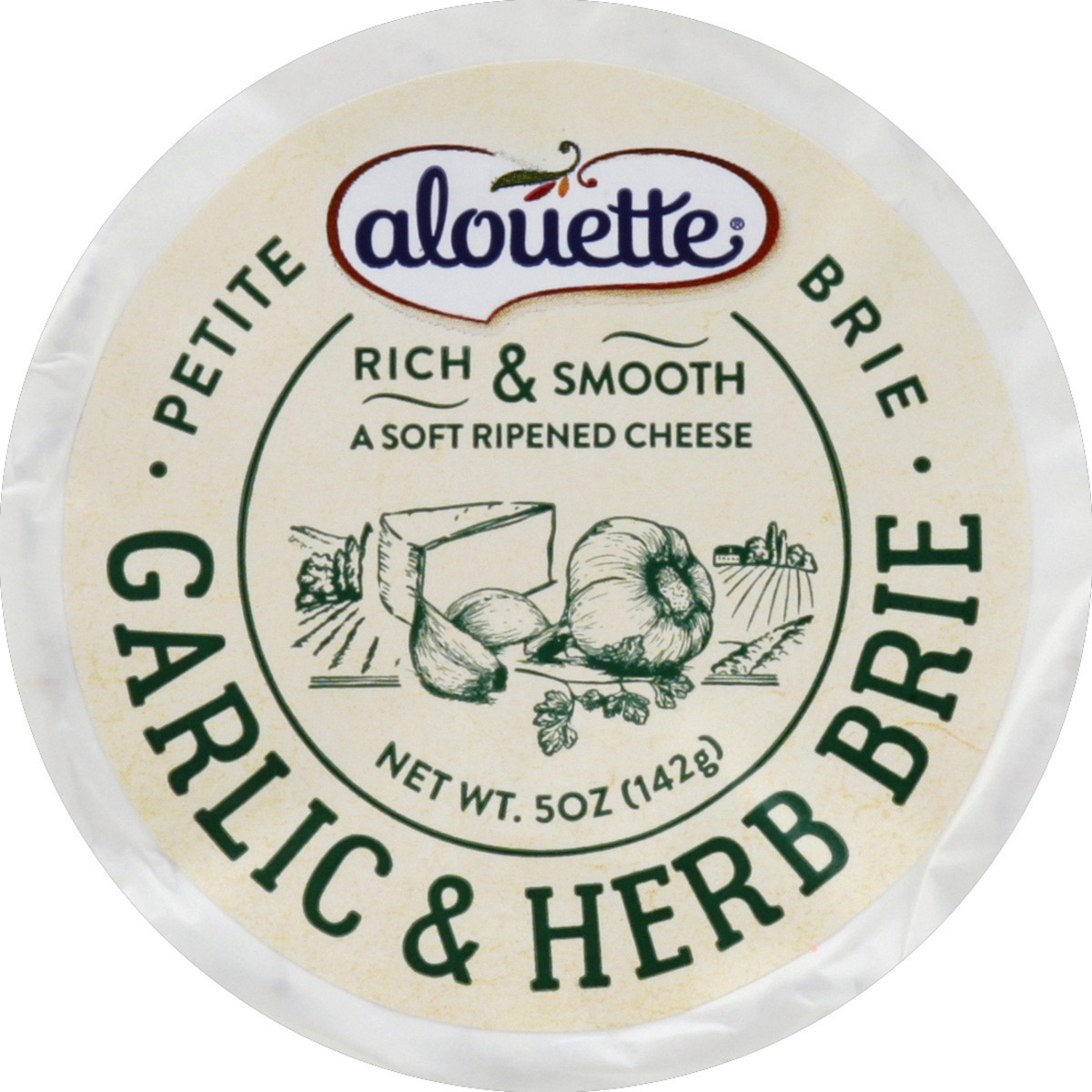 slide 5 of 6, Alouette Garlic & Herb Petite Brie, 5 oz