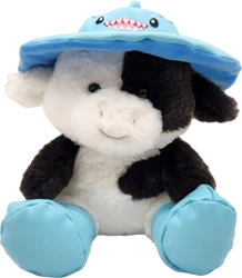 Holiday Home Spring Raindrop Cow With Hat Plush - Blue, 12 in