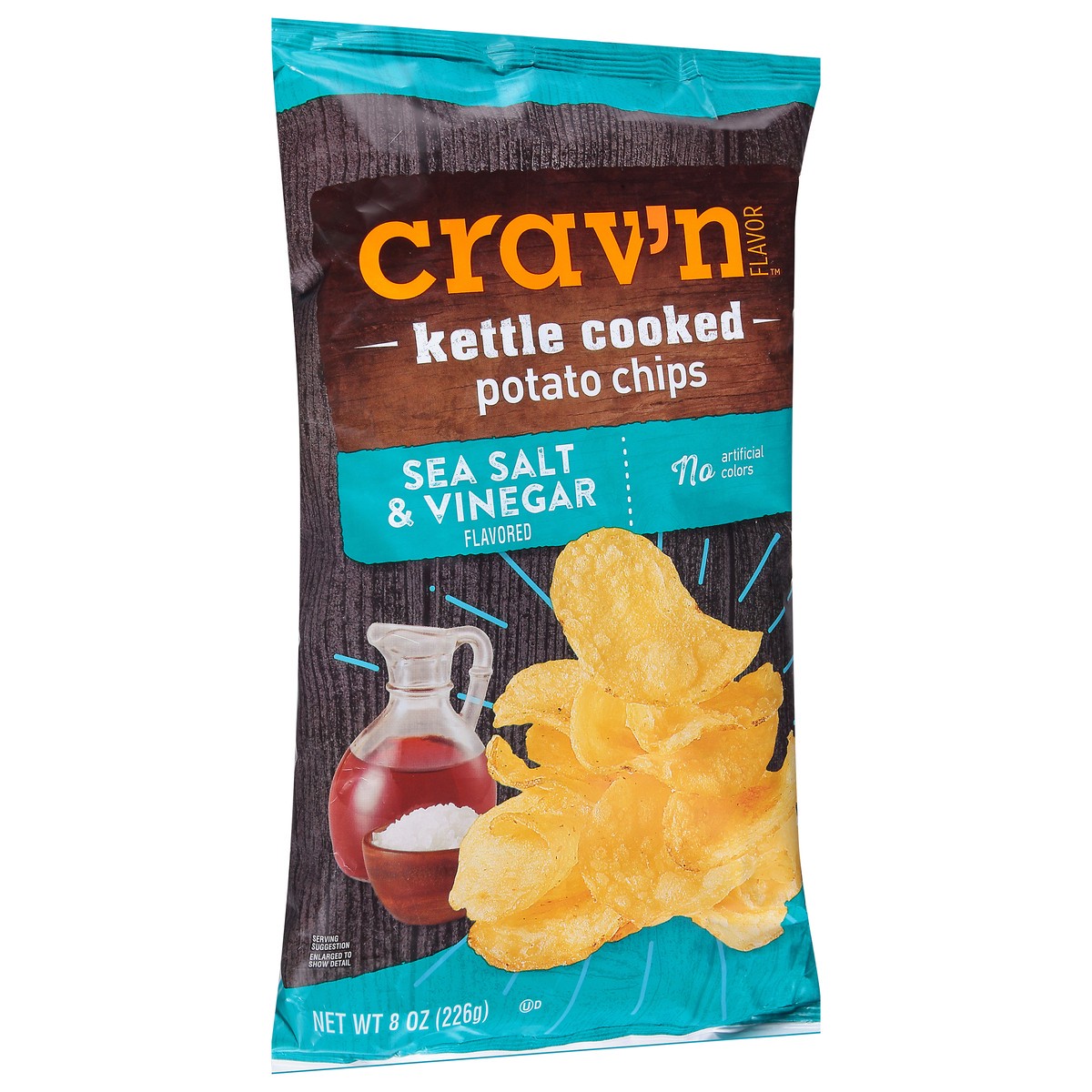 slide 5 of 9, Crav'n Flavor Kettle Cooked Sea Salt & Vinegar Potato Chips 8 oz, 8 oz