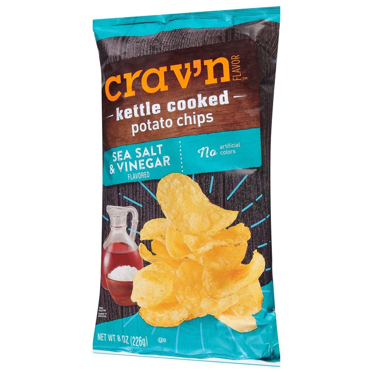 slide 2 of 9, Crav'n Flavor Kettle Cooked Sea Salt & Vinegar Potato Chips 8 oz, 8 oz