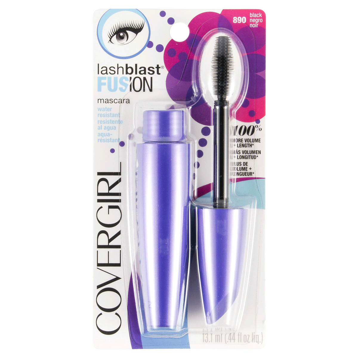 slide 1 of 8, Covergirl LashBlast Fusion Waterproof Mascara - 890 Black, 44 fl oz