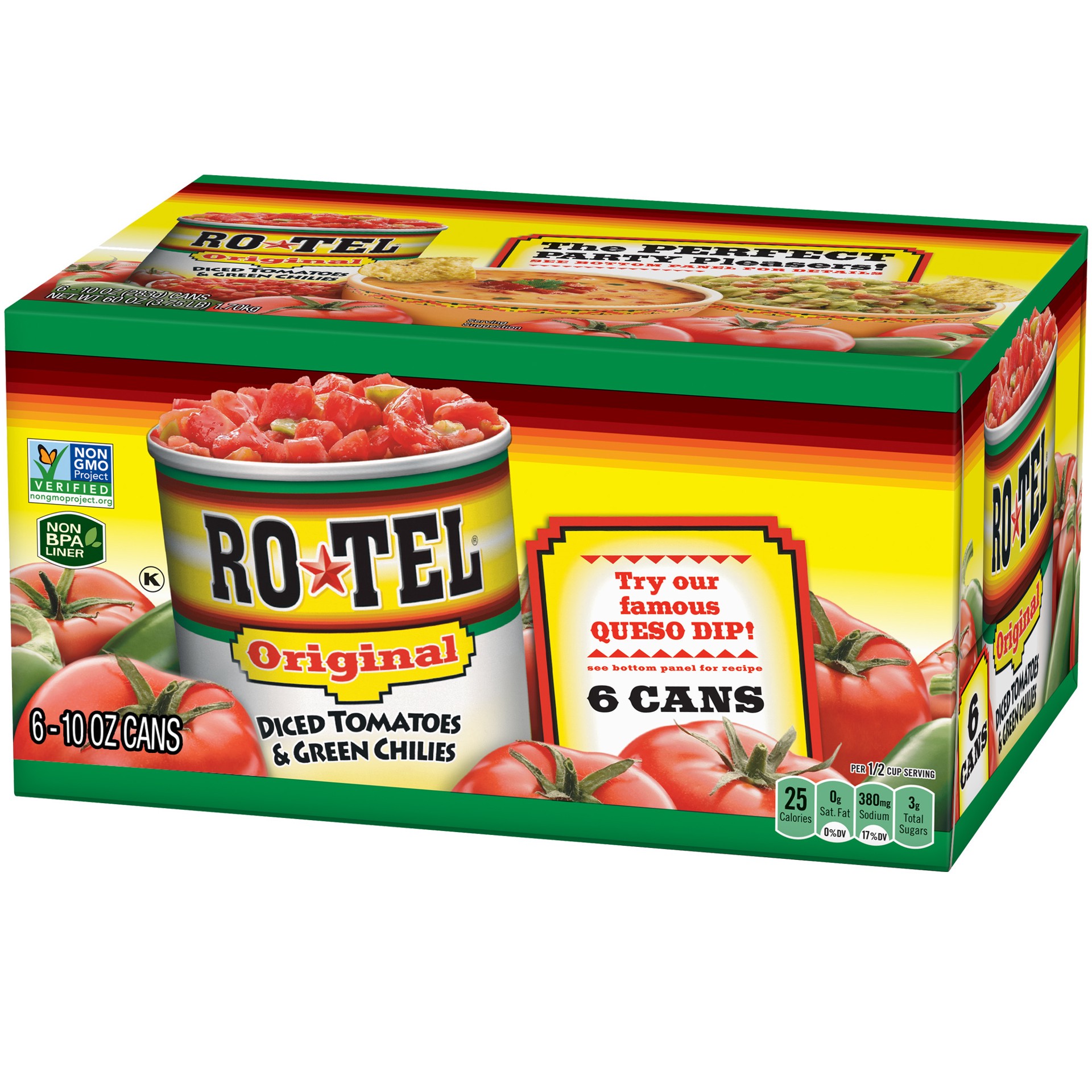 slide 1 of 5, Rotel Diced Original Tomatoes & Green Chilies 6 - 10 oz Cans, 6 ct