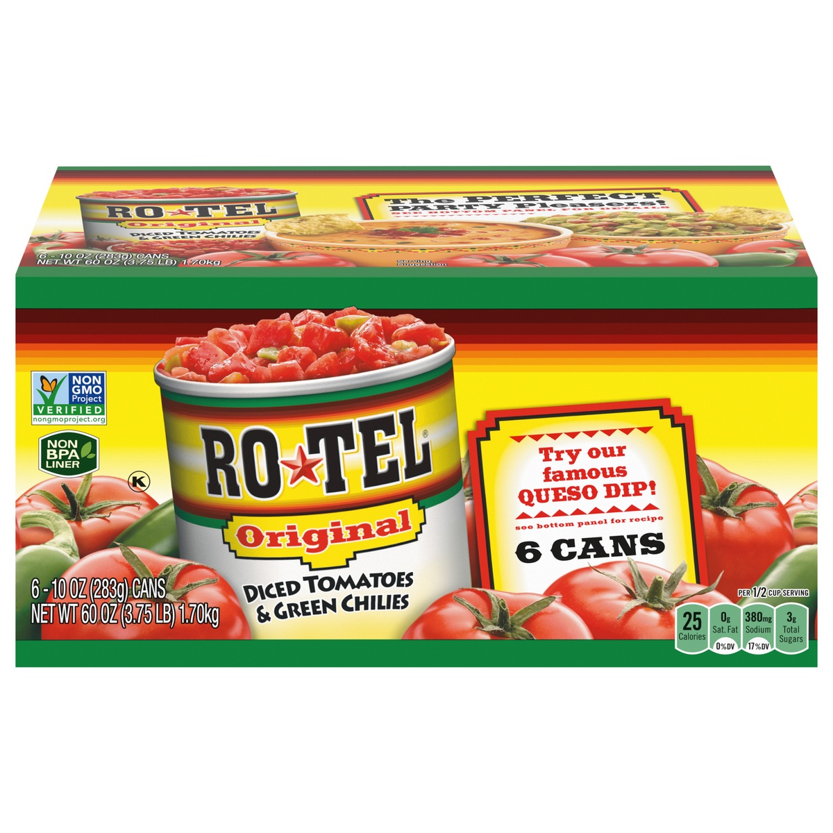 slide 1 of 1, Rotel Diced Tomatoes with Green Chilies MultiPack, 60 oz