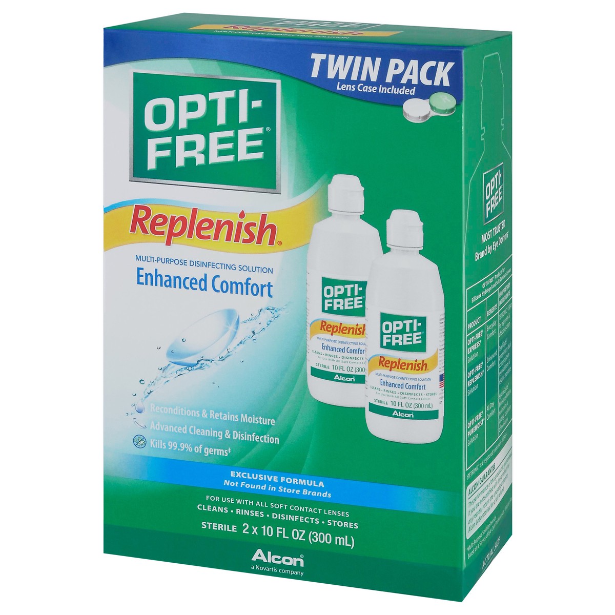 slide 9 of 9, Opti-Free Replenish Multi-Purpose Enhanced Comfort Twin Pack Disinfecting Solution 2 - 10 fl oz Bottle, 2 ct