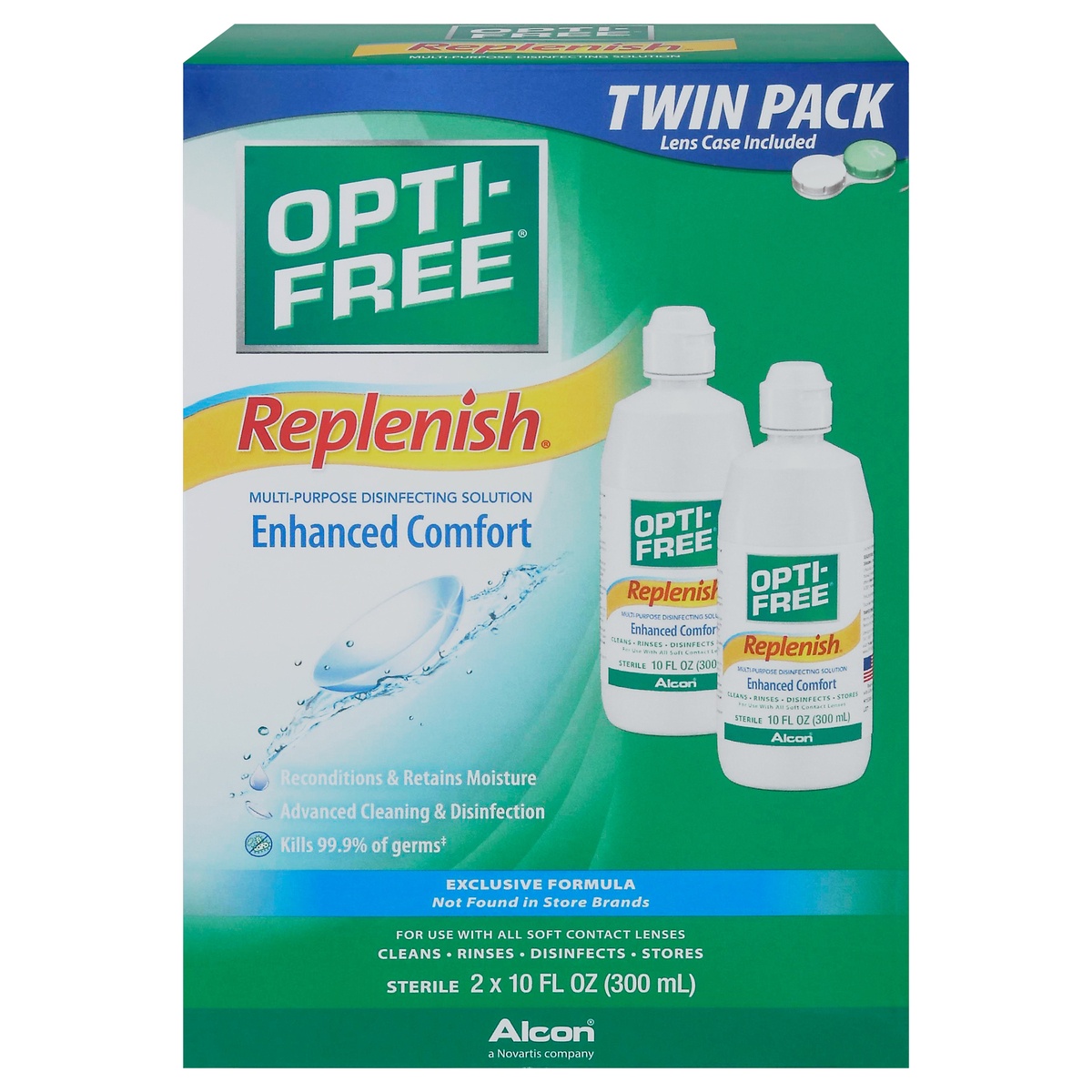 slide 1 of 2, Replenish Multi-Purpose Disinfecting Solution for Contact Lens - 20 fl oz, 2 ct; 10 fl oz