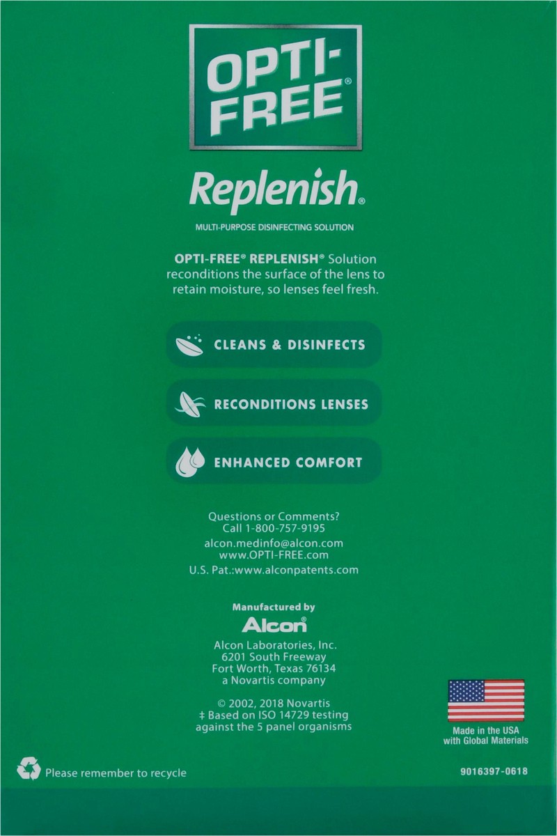 slide 8 of 9, Opti-Free Replenish Multi-Purpose Enhanced Comfort Twin Pack Disinfecting Solution 2 - 10 fl oz Bottle, 2 ct