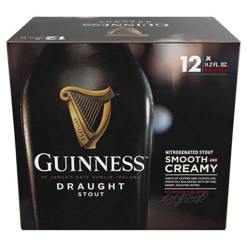 slide 7 of 9, Guinness Draught Beer, 11.2oz Bottles, 12pk, 12 ct; 11.2 fl oz