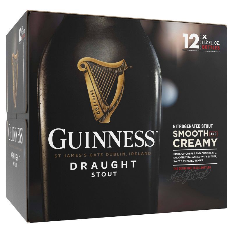 slide 1 of 9, Guinness Draught Beer, 11.2oz Bottles, 12pk, 12 ct; 11.2 fl oz